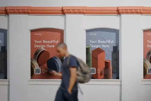 户外街头邹巴巴的墙体宣传印刷广告贴图展示样机PSD模板 Gl