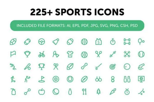 255个运动图标 225  Sports Icons Set