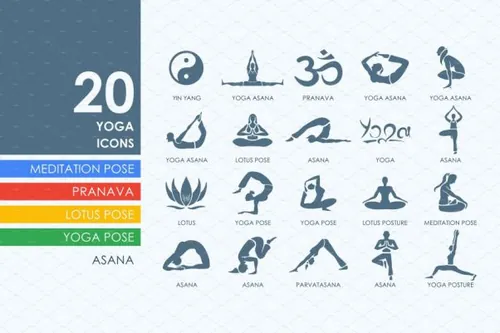 瑜伽主题图标 20 yoga icons