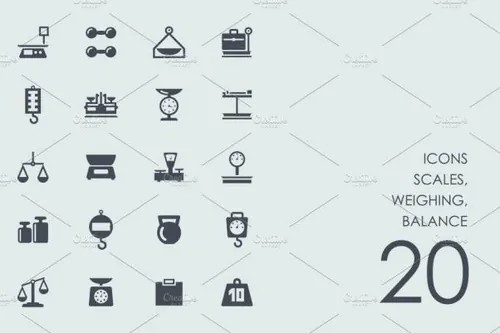 天平砝码图标 Scales , weighing , balance icons