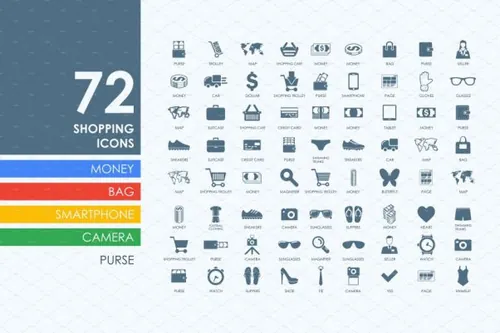购物图标素材 72 shopping icons