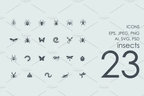 23个昆虫图标 23 insects icons