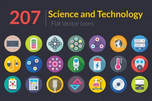 科学和技术扁平化图标 207 Science and Technology Fl
