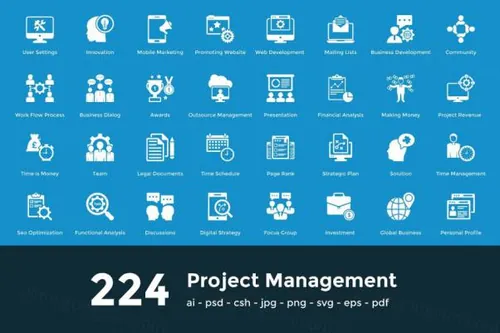 项目脑图图标 224 Project Managment Vector Icon