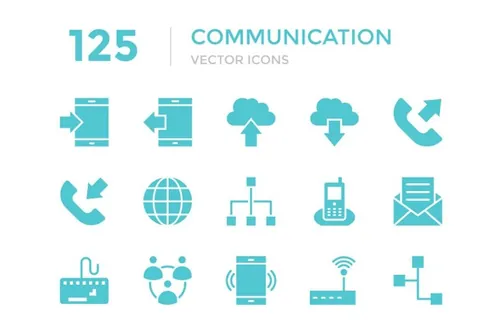 交流沟通相关的图标 125 Communication Vector Icons