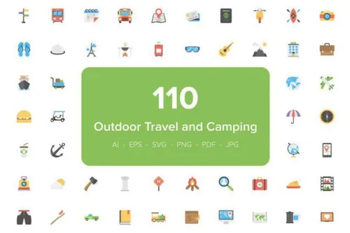 户外旅行野营图标 110 Outdoor Travel and Camping