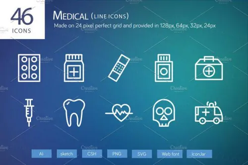 医疗线型图标 46 Medical Line Icons