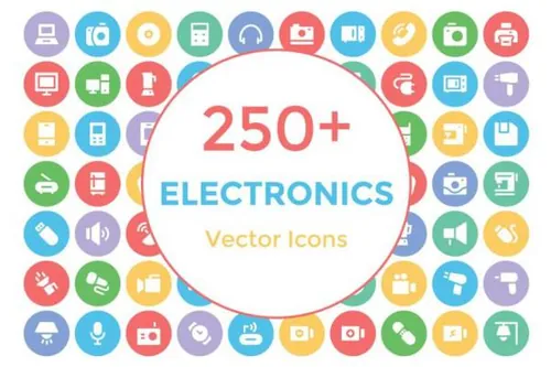 电子设备矢量图标 250  Electronics Vector Icons