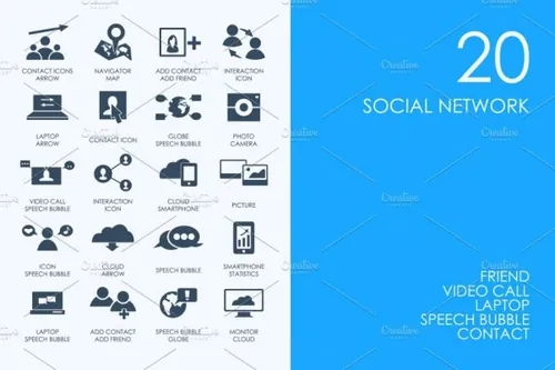 社交网络图标 Social network icons