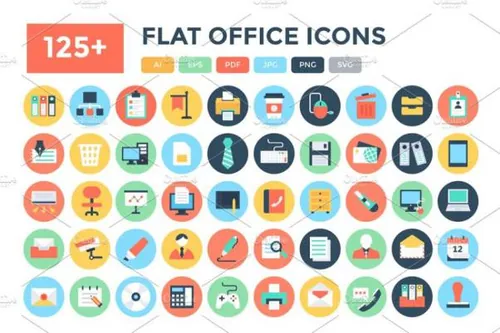 扁平化的办公室矢量图标 125  Flat Office Vector Icon