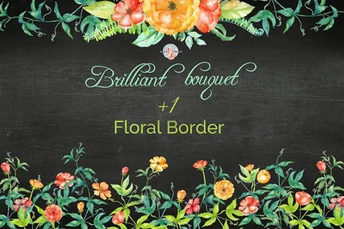 手绘水彩花卉设计素材Brilliant Watercolor