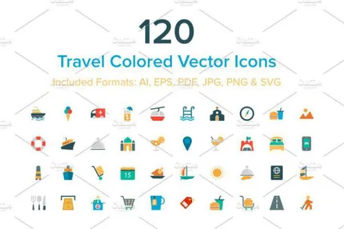 旅行彩色的矢量图标 120 Travel Colored Vector Icon