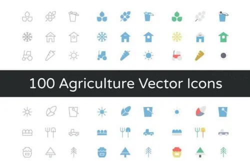 农业相关的矢量图标 100 Agriculture Vector Icons