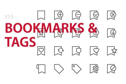 书签图标 60 Bookmarks amp;amp; Tags UI icons