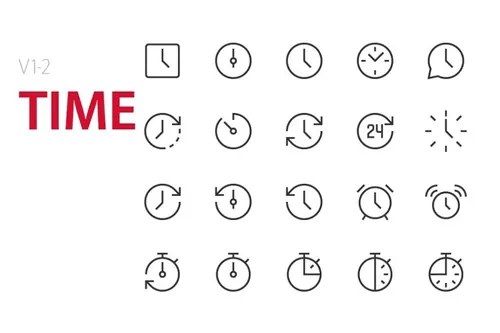 40个时间图标 40 Time UI icons