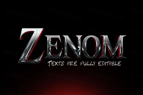 毒液电影LOGO金属立体字文本特效PS模板 Venom Te