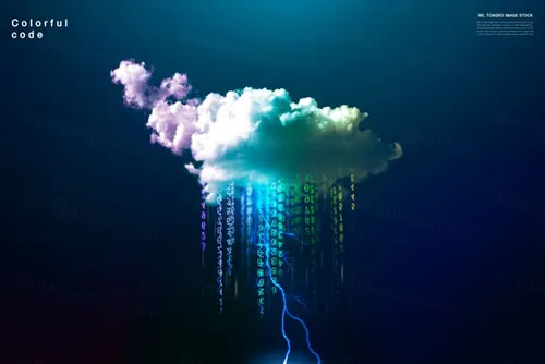 云存储云概念数据化数据存储海报元素