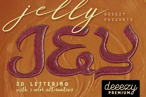 诱人的果冻3D立体字母数字设计素材Jelly - 3D Le