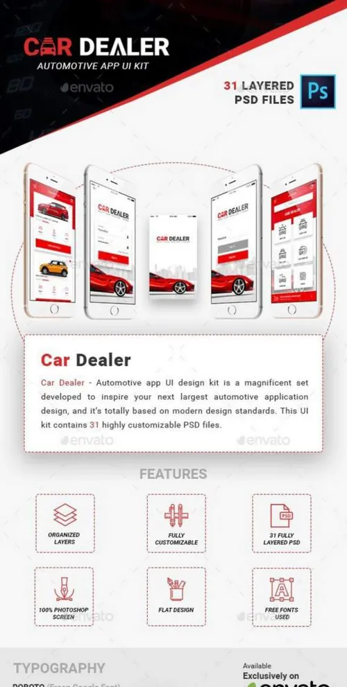 汽车经销商销售平台汽车服务APP应用程序UI界面设计素材工具包