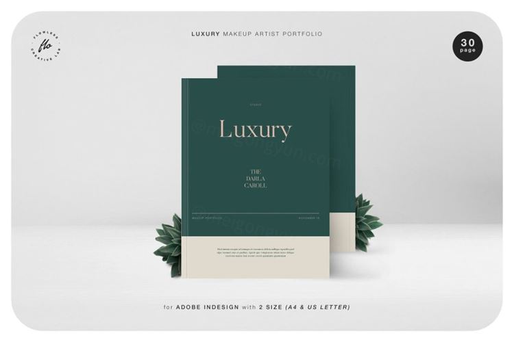 化妆艺术作品集图册模板 LUXURY Makeup Artist Portfolio 3759018