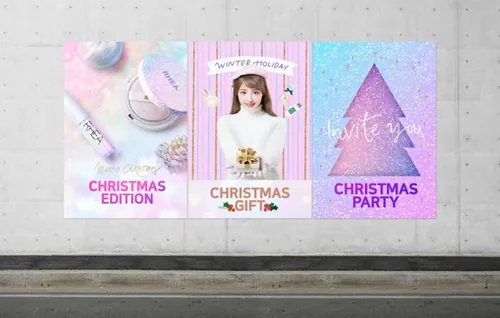 户外海报灯箱片贴图展示样机模板