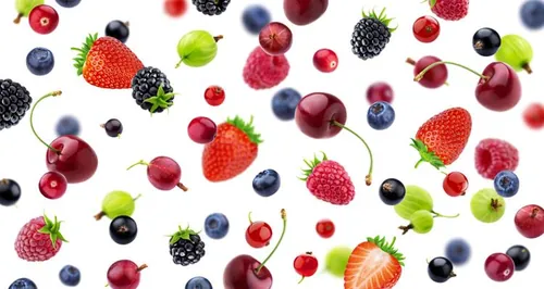 新鲜葡萄车厘子樱桃夏季水果无缝拼接图案JPEG高清背景素材