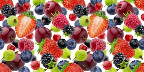 新鲜葡萄车厘子樱桃夏季水果无缝拼接图案JPEG高清背景素材