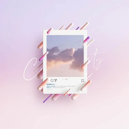 SNS社交网络Ins评论点赞留言通讯3D合成样机PSD模板