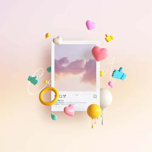 SNS社交网络Ins评论点赞留言通讯3D合成样机PSD模板