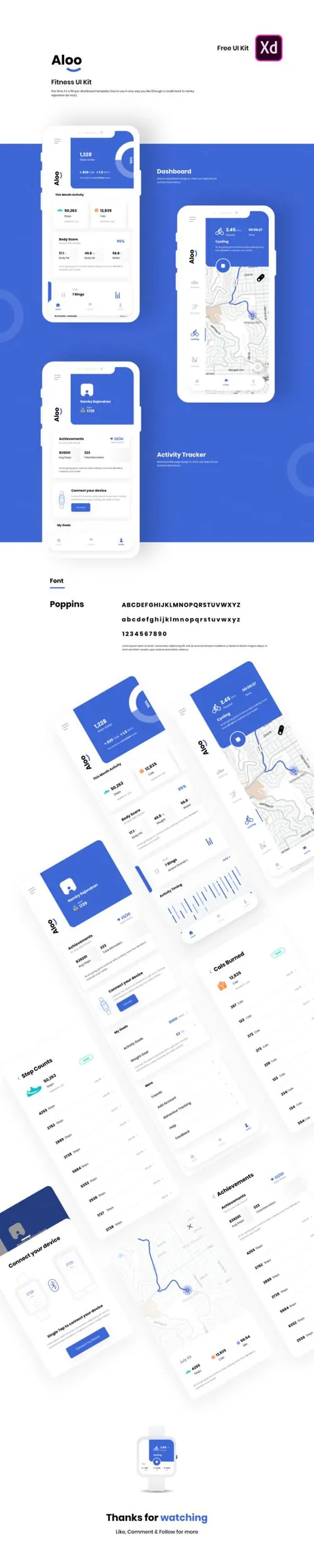健身运动移动APP应用程序界面设计 Aloo App UI Kit