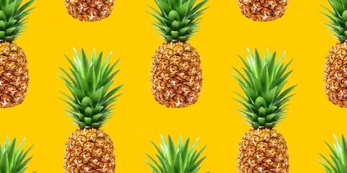 新鲜凤梨菠萝夏季水果无缝拼接图案JPEG高清背景素材