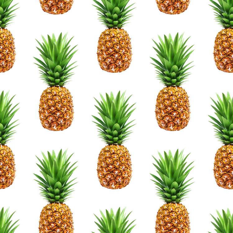 新鲜凤梨菠萝夏季水果无缝拼接图案JPEG高清背景素材