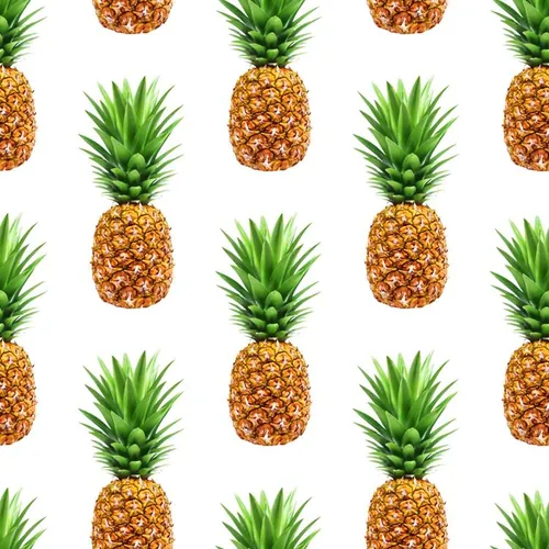 新鲜凤梨菠萝夏季水果无缝拼接图案JPEG高清背景素材