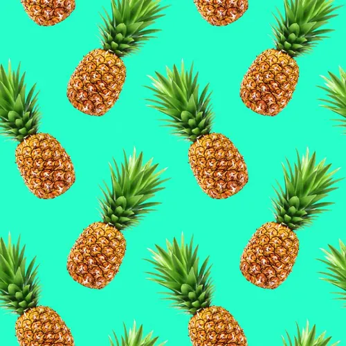 新鲜凤梨菠萝夏季水果无缝拼接图案JPEG高清背景素材