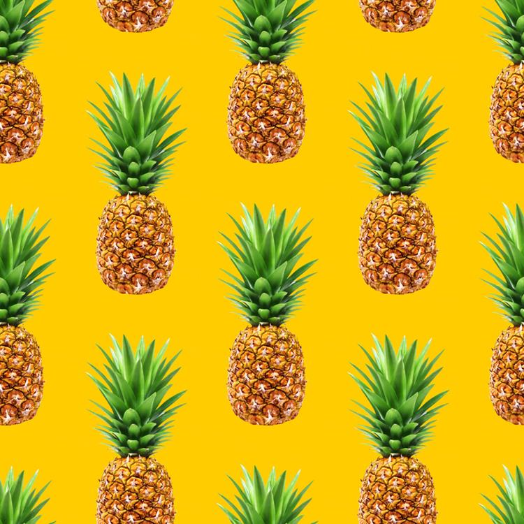 新鲜凤梨菠萝夏季水果无缝拼接图案JPEG高清背景素材