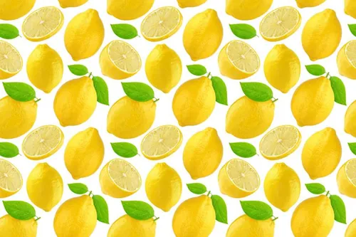 新鲜柠檬夏季水果无缝拼接图案JPEG高清背景素材