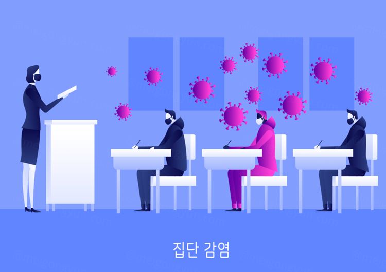 群体户外活动流行病相互交叉感染新冠肺炎公益卫生宣传插画素材