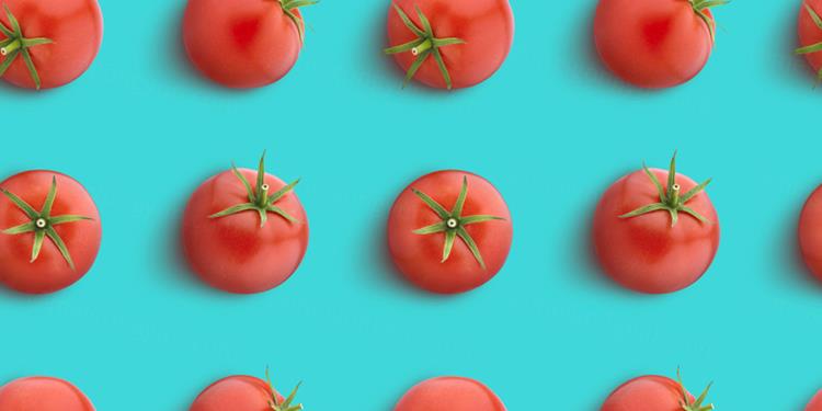 新鲜西红柿番茄夏季水果无缝拼接图案JPEG高清背景素材