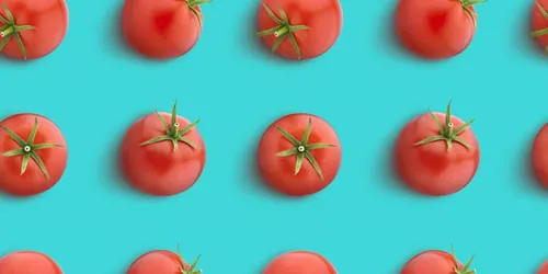新鲜西红柿番茄夏季水果无缝拼接图案JPEG高清背景素材