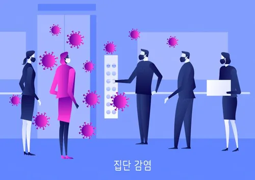 群体户外活动流行病相互交叉感染新冠肺炎公益卫生宣传插画素材