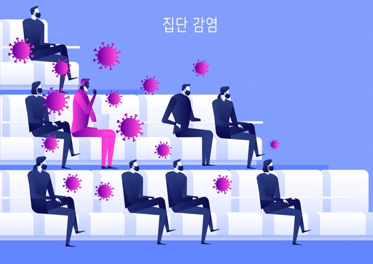 群体户外活动流行病相互交叉感染新冠肺炎公益卫生宣传插画素材