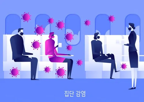 乘坐飞机群体户外活动流行病相互交叉感染新冠肺炎公益卫生宣传插画素材