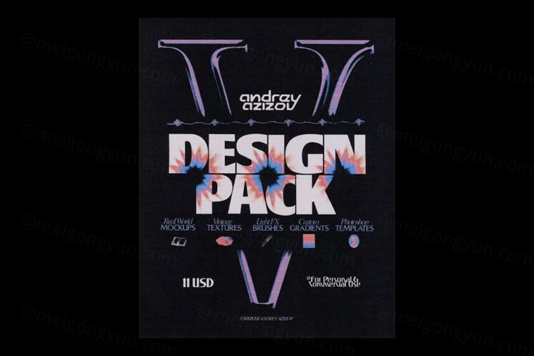 独立设计师Andrey Azizov复古做旧艺术渐变纹理图案