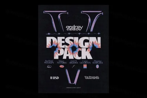 独立设计师Andrey Azizov复古做旧艺术渐变纹理图案