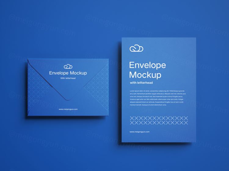 信封信纸品牌贴图提案样机PSD模版素材 Envelope mockup