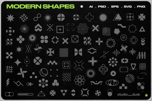 Y2K千禧复古未来主义赛博朋克酸性艺术矢量图形元素合辑 Cy