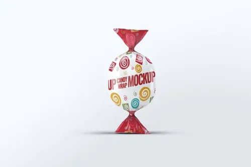 6个PSD缤纷糖果包装样机模板 Candy Wrap Mock-Up