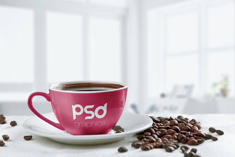 陶瓷咖啡杯模型PSD贴图模板Coffee Cup Mockup PSD