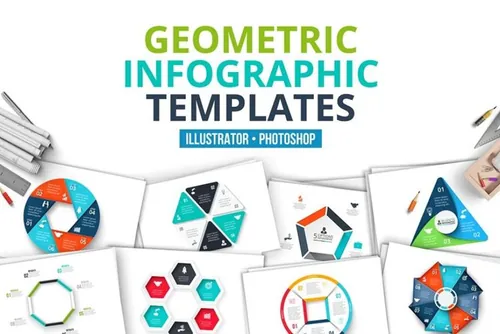 几何图形信息图表模板 Geometric infograph