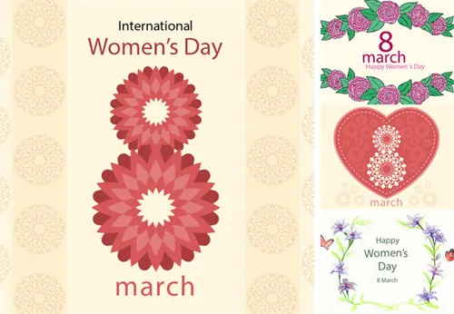三八妇女节女人节设计元素Happy Women\'s Day